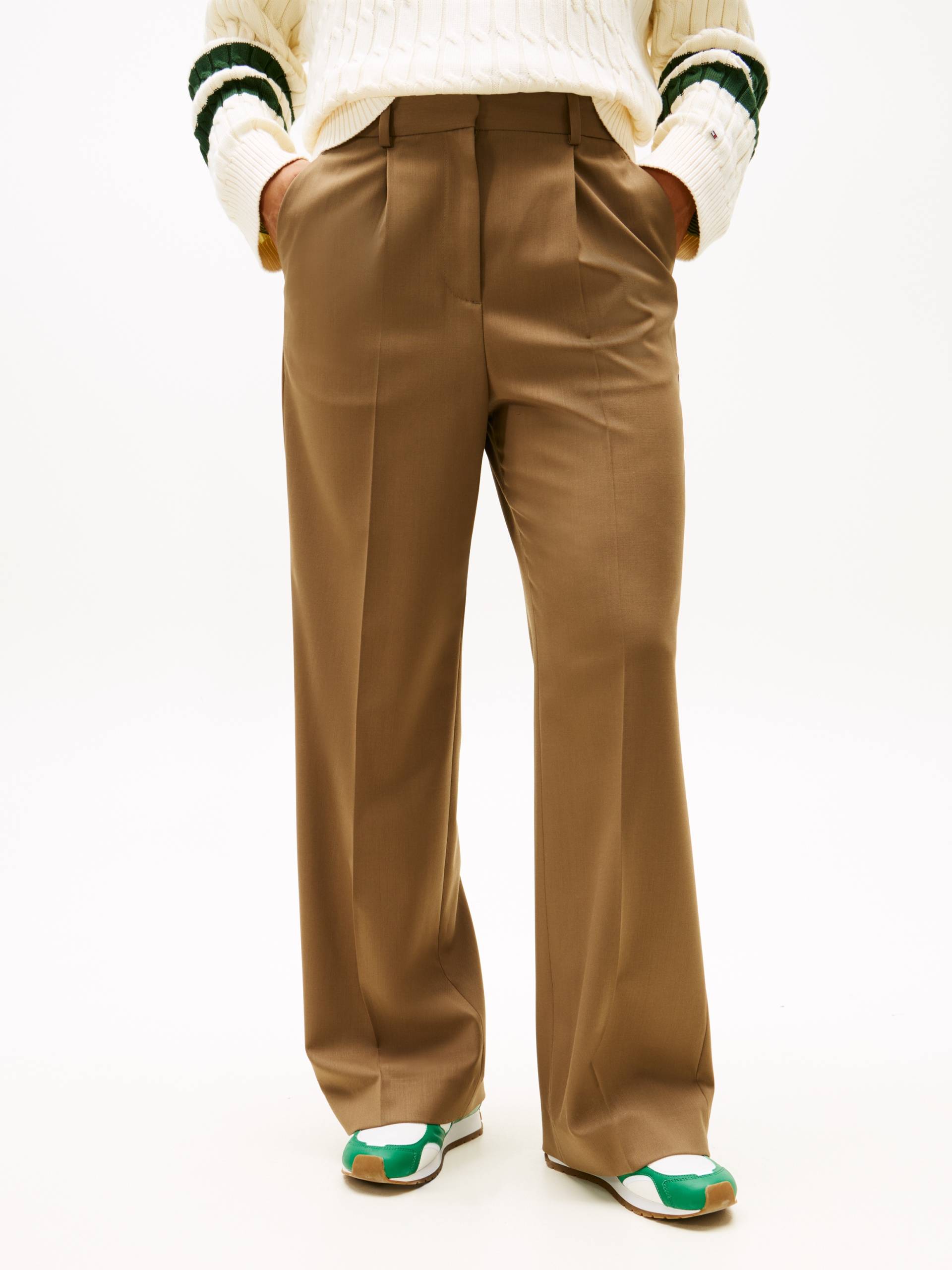 Tommy Hilfiger Anzughose "TIMELESS WOOL WIDE LEG PANT" mit Wolle von Tommy Hilfiger