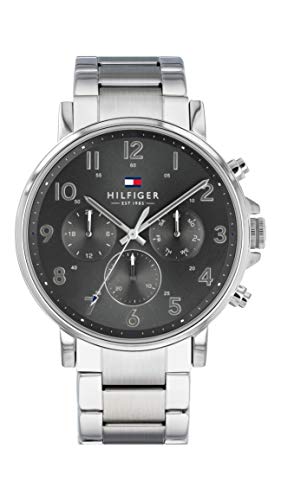 Tommy Hilfiger Multi Zifferblatt Quarz Uhr für Herren mit Silbernes Edelstahlarmband - 1710382 von Tommy Hilfiger