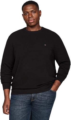 Tommy Hilfiger Herren Pullover Essential Structure Crew Neck Strickpullover, Schwarz (Black), XXL von Tommy Hilfiger