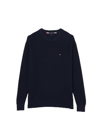Tommy Hilfiger Herren Pullover Structure Rundhalsausschnitt, Blau (Desert Sky), XXL von Tommy Hilfiger