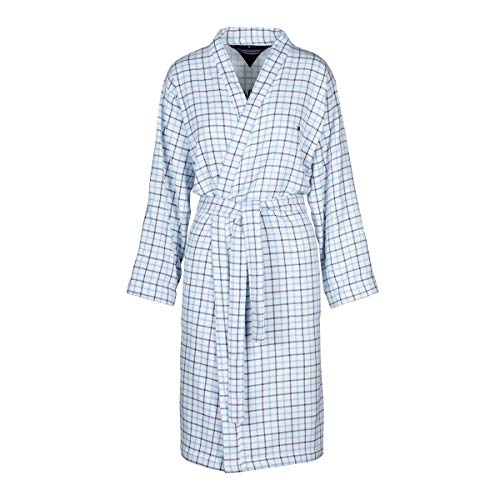 Tommy Hilfiger Bademantel Denim Checks white, L von Tommy Hilfiger