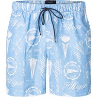 Tommy Hilfiger Herren Badeshorts blau Mikrofaser Mit Prints von Tommy Hilfiger