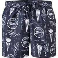 Tommy Hilfiger Herren Badeshorts blau Mikrofaser Mit Prints von Tommy Hilfiger