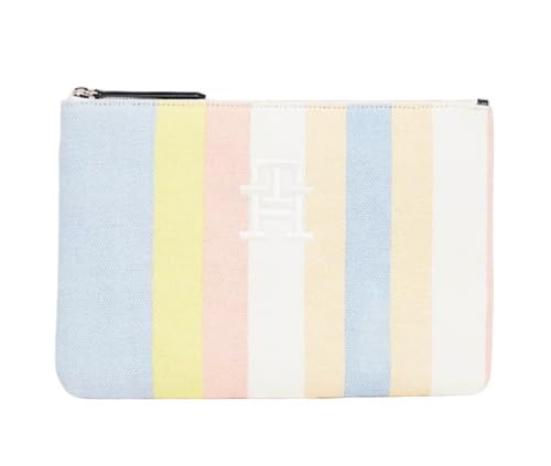 Tommy Hilfiger Beach Pouch, Clutch Stripes, Etui, Pastell-Streifen von Tommy Hilfiger