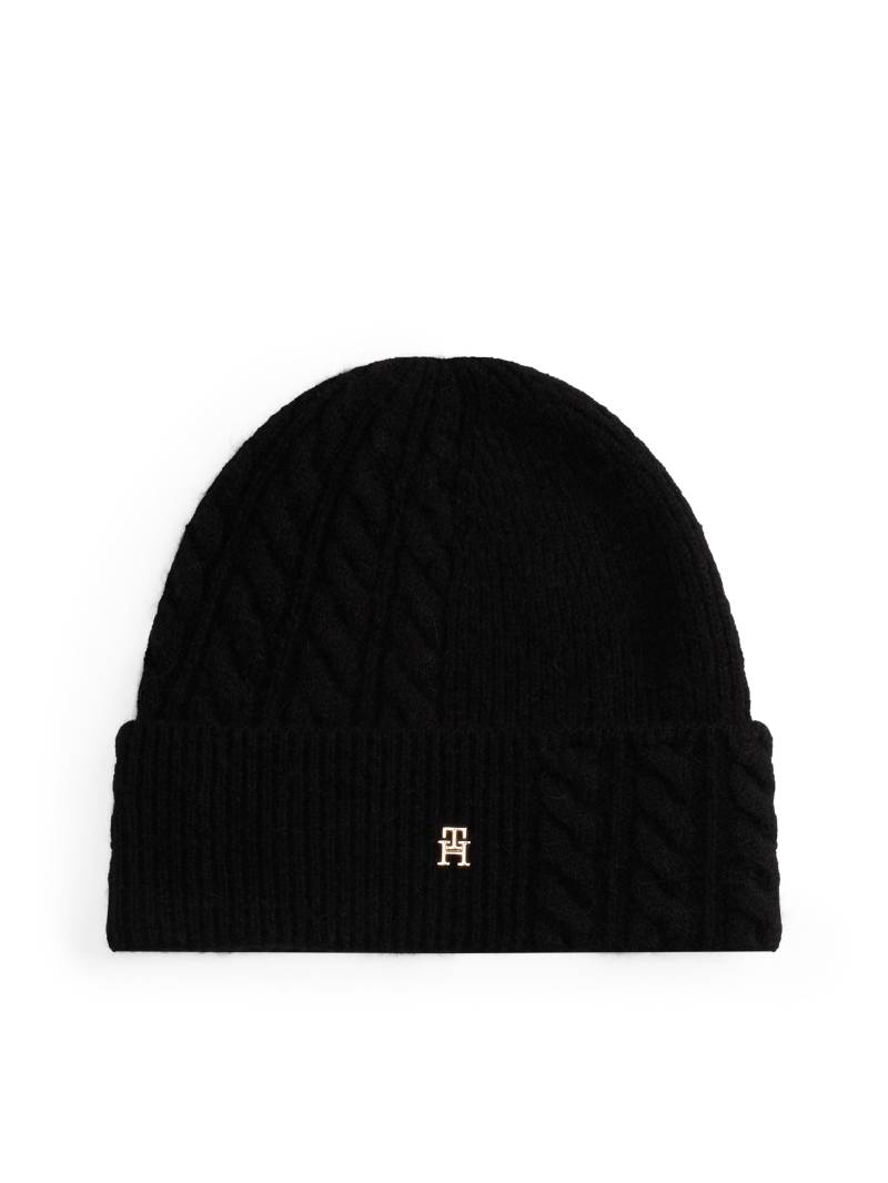 Tommy Hilfiger Beanie "TH ELEVATED CHIC FLUFFY" flauschig, mit Wolle, ca. 25x21 cm von Tommy Hilfiger