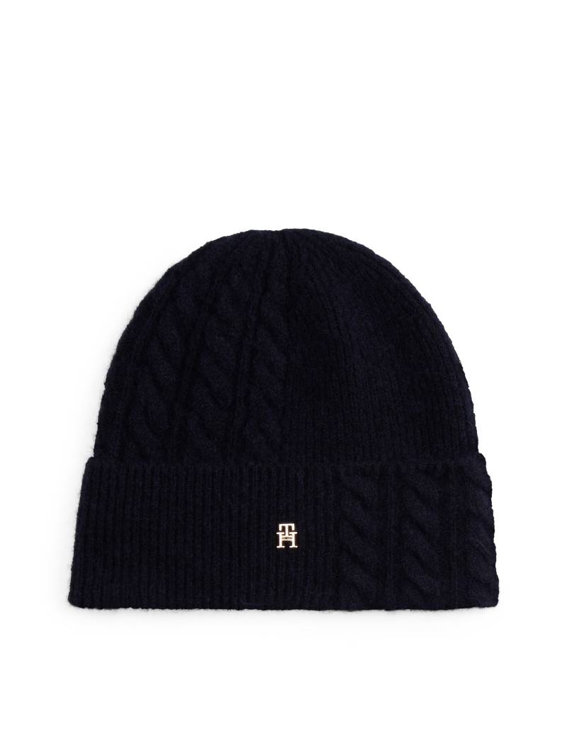 Tommy Hilfiger Beanie "TH ELEVATED CHIC FLUFFY" flauschig, mit Wolle, ca. 25x21 cm von Tommy Hilfiger