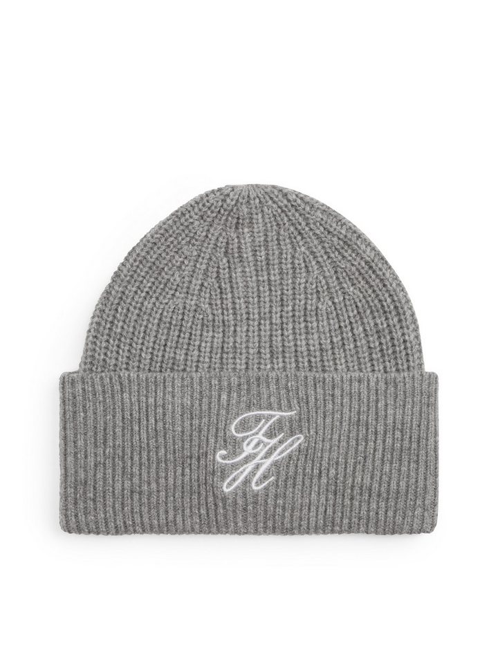 Tommy Hilfiger Beanie TOMMY SCRIPT CASHMERE aus Kaschmirmix mit gesticktem Logo, Maße 21 x 24,5 cm von Tommy Hilfiger