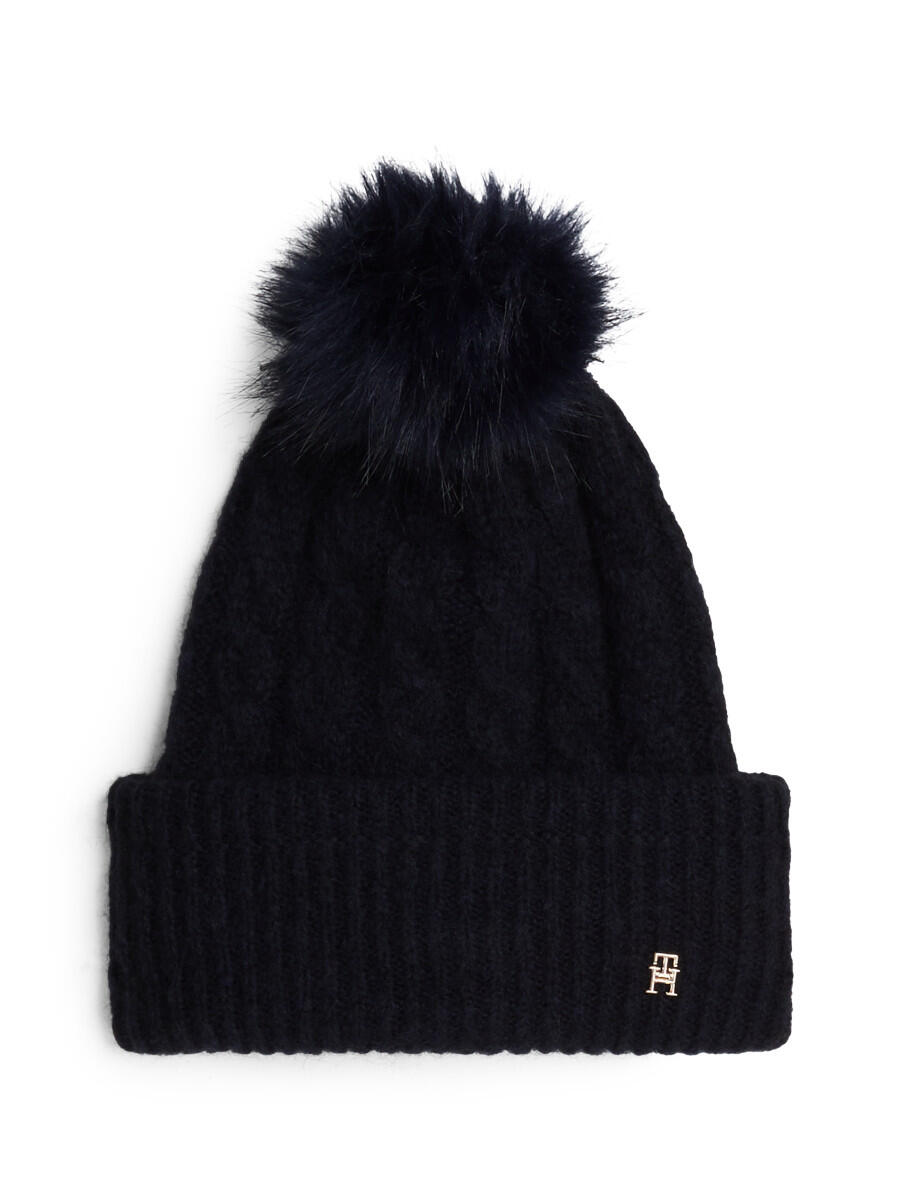 Tommy Hilfiger - Beanie aus Alpaka-Wollmix blau - Gr. - OS von Tommy Hilfiger