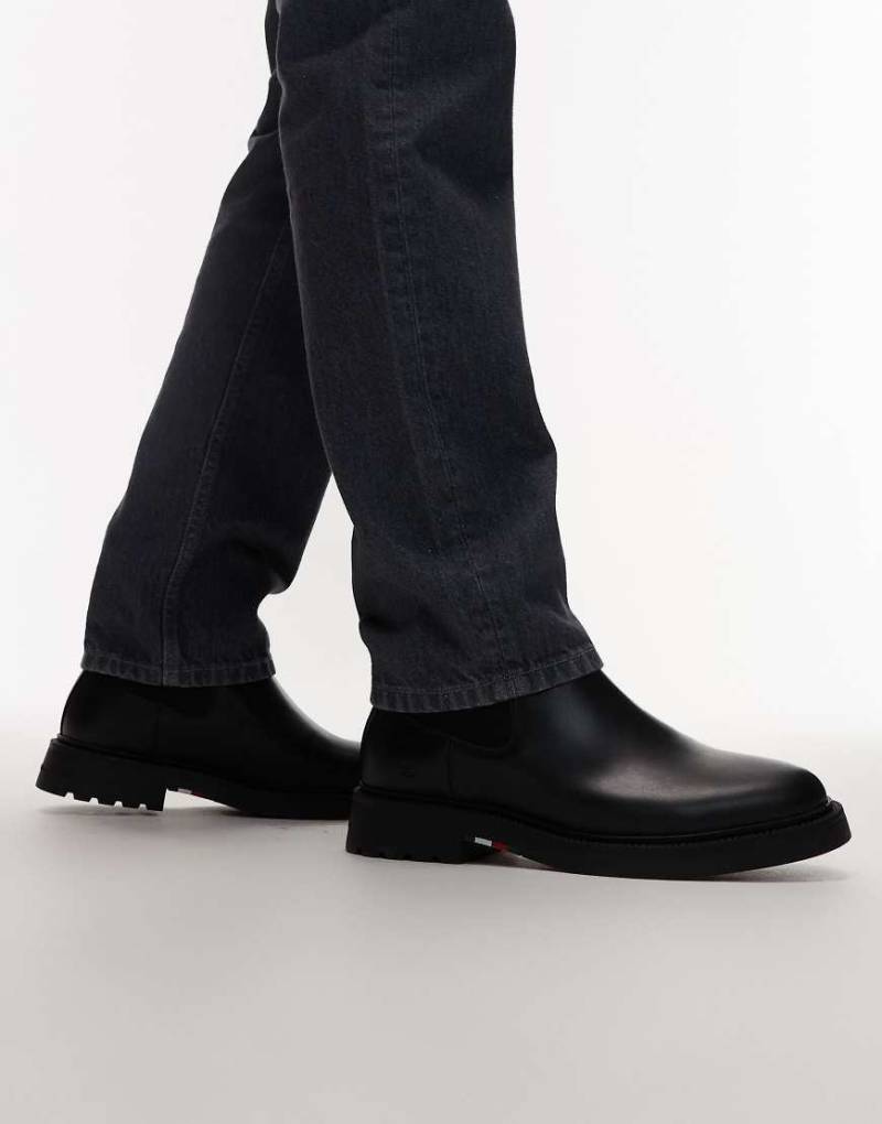 Tommy Hilfiger - Bequeme Chelsea-Stiefel aus Leder in Schwarz von Tommy Hilfiger
