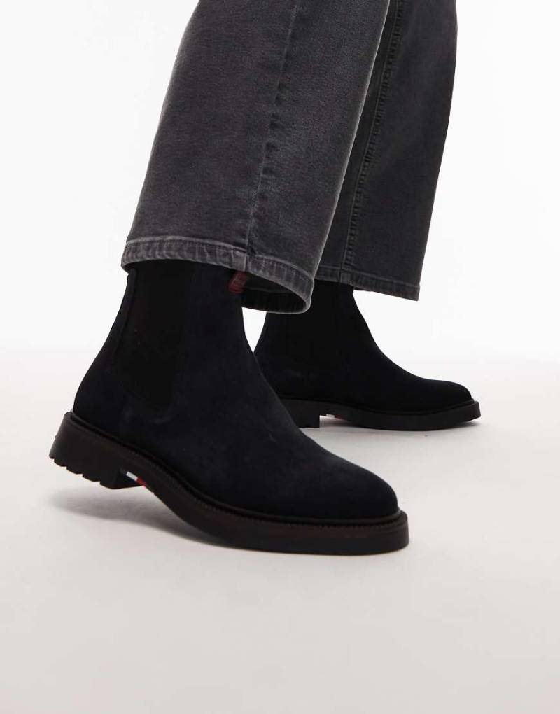Tommy Hilfiger - Bequeme Chelsea-Stiefel aus Wildleder in Marineblau von Tommy Hilfiger
