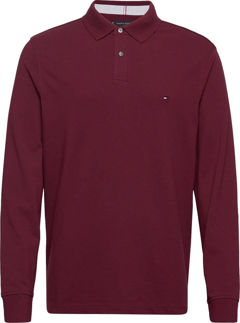 Tommy Hilfiger Big and Tall Polo Shirt Langarm Bordeaux - Größe 5XL von Tommy Hilfiger