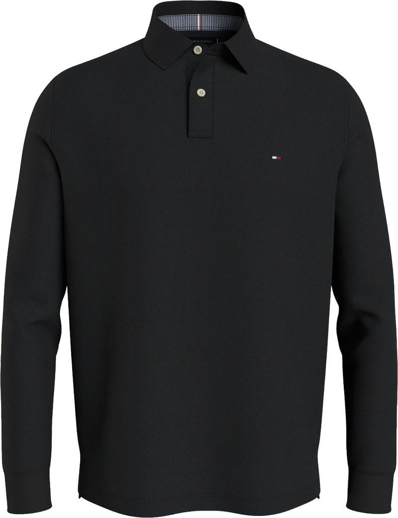 Tommy Hilfiger Big and Tall Polo Shirt Langarm Schwarz - Größe XXL von Tommy Hilfiger