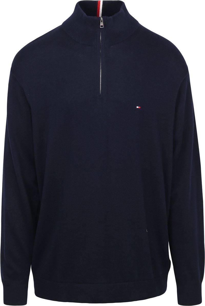 Tommy Hilfiger Big & Tall Half Zip Pullover Navy - Größe 3XL von Tommy Hilfiger