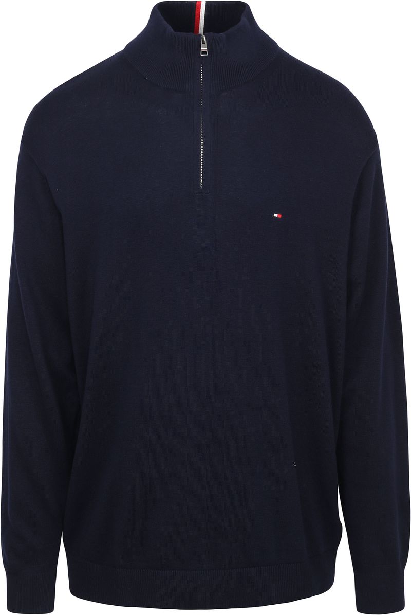 Tommy Hilfiger Big & Tall Half Zip Pullover Navy - Größe 4XL von Tommy Hilfiger