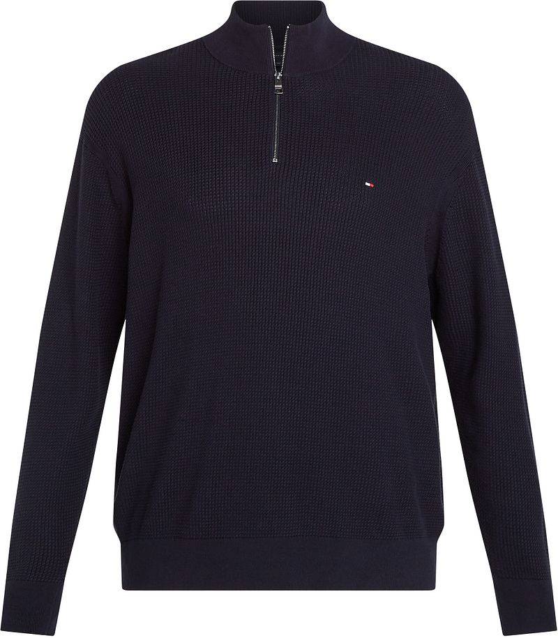 Tommy Hilfiger Big & Tall Half Zip Pullover Struktur Navy - Größe 3XL von Tommy Hilfiger