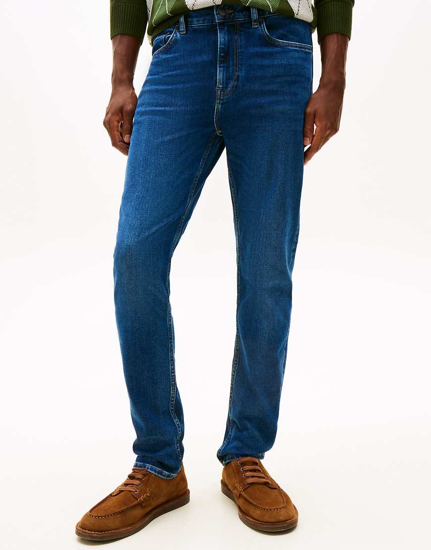 Tommy Hilfiger - Bleecker - Schmal geschnittene Jeans in Dunkelblau mit verblasster Optik von Tommy Hilfiger