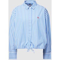 Tommy Hilfiger Bluse mit Logo-Stitching in Blau, Größe 36 von Tommy Hilfiger