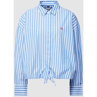 Tommy Hilfiger Bluse mit Logo-Stitching in Blau, Größe 38 von Tommy Hilfiger