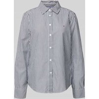 Tommy Hilfiger Bluse mit Streifenmuster Modell 'ESSENTIAL' in Marine, Größe 46 von Tommy Hilfiger