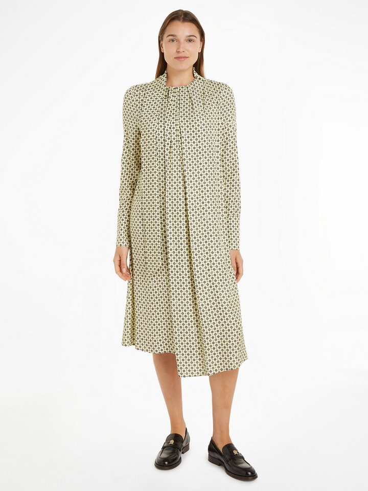 Tommy Hilfiger Blusenkleid FOULARD DRAPED MIDI DRESS mit Tommy Hilfiger Markenlabel von Tommy Hilfiger