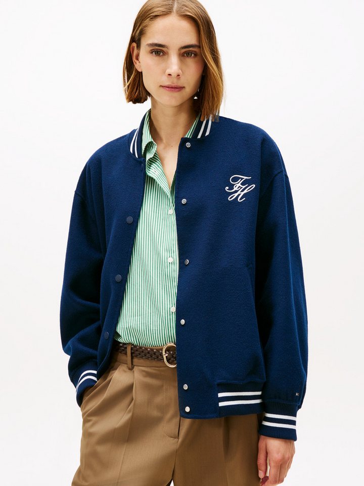 Tommy Hilfiger Bomberjacke DF WOOL VARSITY BOMBER mit Wolle von Tommy Hilfiger