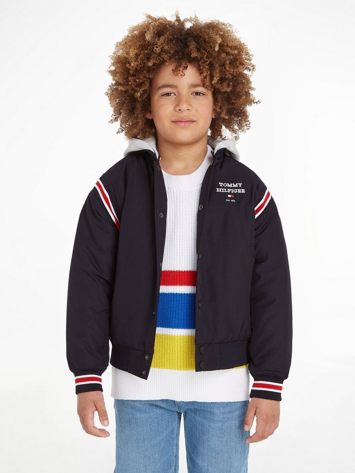 Tommy Hilfiger Bomberjacke TH LOGO BOMBER JACKET mit Logostickerei auf der Brust von Tommy Hilfiger