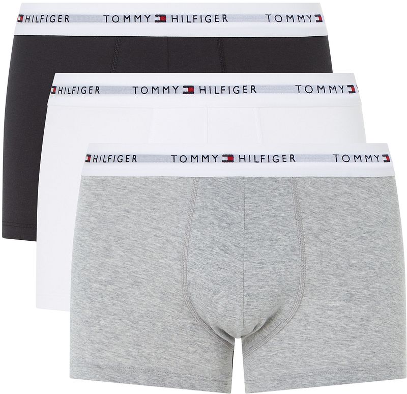 Tommy Hilfiger Boxer Trunk 3-Pack Black/White/Grey - Größe M von Tommy Hilfiger