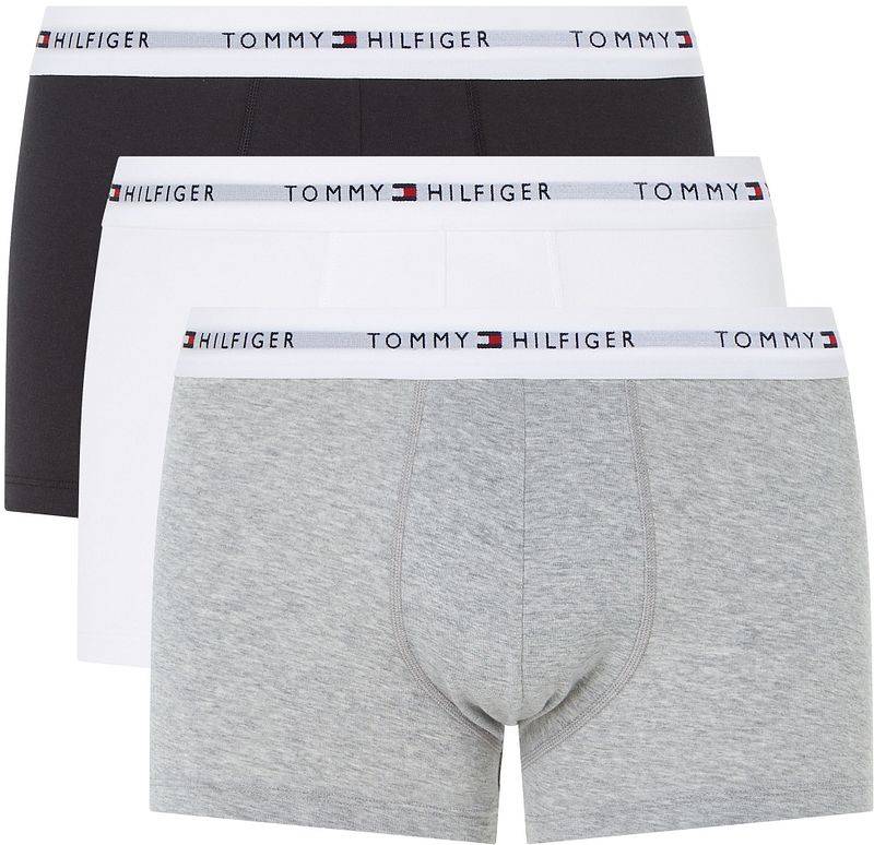 Tommy Hilfiger Boxer Trunk 3-Pack Black/White/Grey - Größe M von Tommy Hilfiger