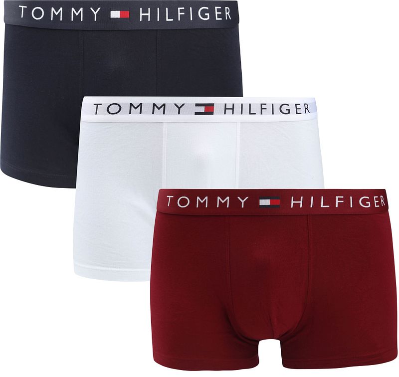 Tommy Hilfiger Boxer Trunk 3-Pack Navy/White/Red - Größe S von Tommy Hilfiger