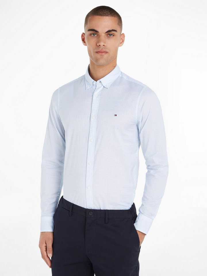 Tommy Hilfiger Businesshemd FLEX MICRO FOULARD SF SHIRT Mit Minimal-Print, Button-down-Kragen von Tommy Hilfiger
