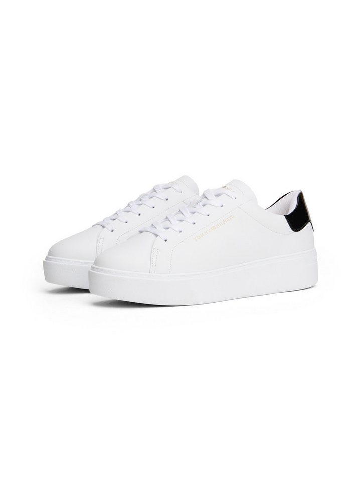 Tommy Hilfiger CHIC PLATFORM CUPSOLE PATENT Plateausneaker, Halbschuh, Schnürschuh mit glänzendem Kontrastbesatz an der Ferse von Tommy Hilfiger