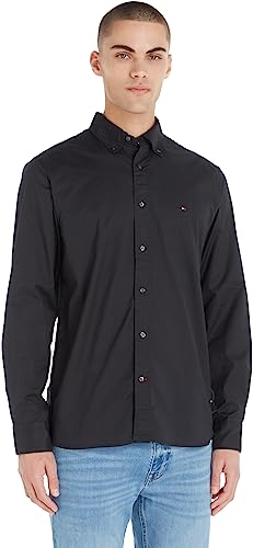 Tommy Hilfiger Herren Hemd Core Flex Langarm, Schwarz (Black), XL von Tommy Hilfiger