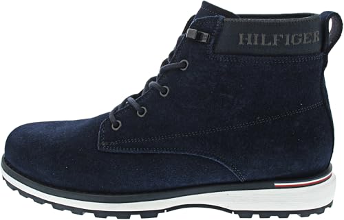 Tommy Hilfiger Herren Low Boot Stiefel Corporate Outdoor Suede Boot aus Leder, Blau (Desert Sky), 44 von Tommy Hilfiger