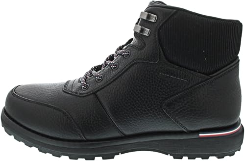Tommy Hilfiger Herren Stiefel Warm aus Leder, Schwarz (Black), 41 von Tommy Hilfiger