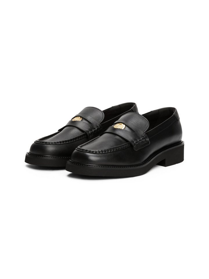 Tommy Hilfiger CREST SQUARISH TOE PENNY LOAFER Loafer, Blockabsatz, Slipper, Businessschuh mit Schmuckelement Tommy Hilfiger CREST SQUARISH TOE PENNY LOAFER Loafer, Blockabsatz, Slipper, Businessschuh mit Schmuckelement von Tommy Hilfiger