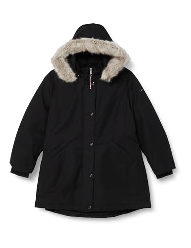 Tommy Hilfiger Damen CRV Padded Parka with FUR WW0WW40860 Parkas, Schwarz (Black), 54 von Tommy Hilfiger