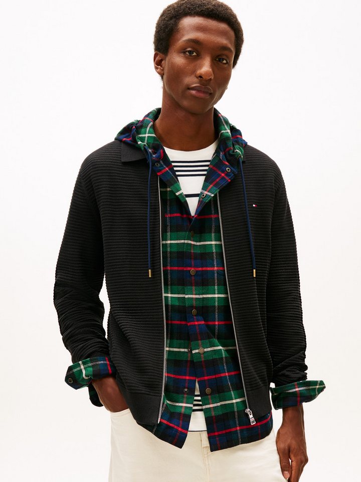 Tommy Hilfiger Cardigan SEASONAL STRUCTURE strukturiert, mit Polokragen, regular fit von Tommy Hilfiger
