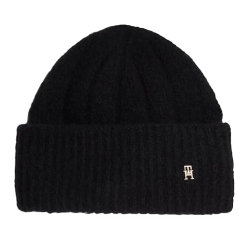 Tommy Hilfiger Cashmere Damenmütze, Schwarz, Schwarz , One size von Tommy Hilfiger
