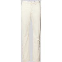 Tommy Hilfiger Chino in unifarbenem Design Modell 'DENTON' in Offwhite, Größe 38/32 von Tommy Hilfiger