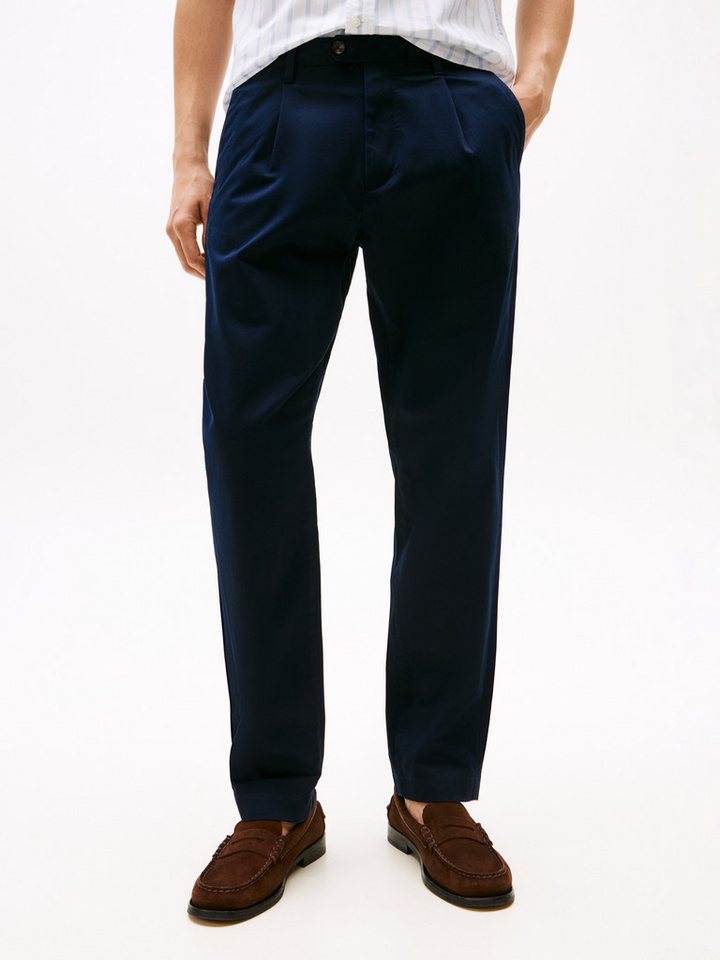 Tommy Hilfiger Chinohose HARLEM CHINO SATIN Relaxed fit, Bundfalten von Tommy Hilfiger