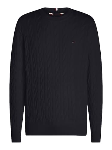Tommy Hilfiger Classic Cotton Cable Crew Pullover Herren - L von Tommy Hilfiger