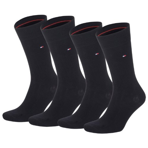 Tommy Hilfiger Classic Herren Socken. 6 Paar sehr gute Markensocken im Klassischen Design (43/46-6 Paar, black) von Tommy Hilfiger