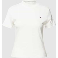 Tommy Hilfiger Cropped T-Shirt mit Turtleneck Modell 'NEW CODY' in Weiss, Größe XL von Tommy Hilfiger