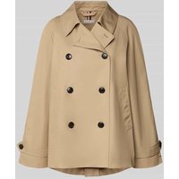 Tommy Hilfiger Cropped Trenchcoat mit wasserabweisender Funktion in Beige, Größe 38 von Tommy Hilfiger