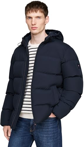 Tommy Hilfiger Herren Pufferjacke Down Hooded Puffer Jacket mit Kapuze, Blau (Desert Sky), 3XL von Tommy Hilfiger
