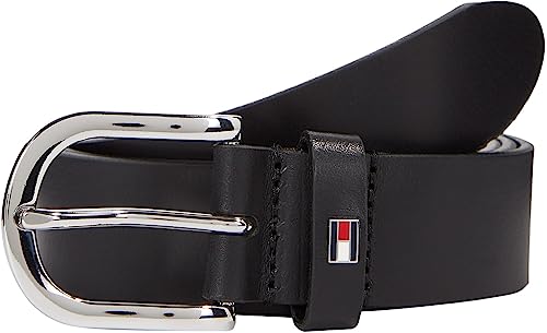 Tommy Hilfiger Damen Gürtel New Danny Belt Ledergürtel, Schwarz (Masters Black), 85 cm von Tommy Hilfiger