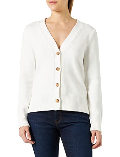 Tommy Hilfiger Damen Cardigan 1985 mit Knopfleiste, Weiß (Ecru), L von Tommy Hilfiger