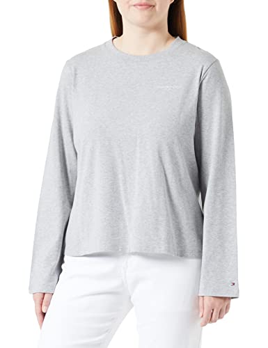 Tommy Hilfiger Damen Langarmshirt Basic, Grau (Light Grey Htr), XXL von Tommy Hilfiger