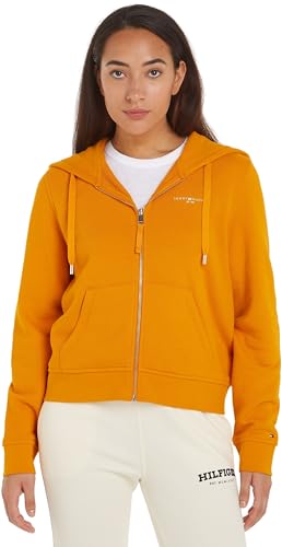 Tommy Hilfiger Damen Hoodie mit Reißverschluss 1985 Zipper, Orange (Rich Ochre), XL von Tommy Hilfiger