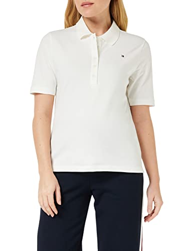 Tommy Hilfiger Damen Poloshirt Kurzarm 1985 Pique Polo Regular Fit, Schwarz (Black), M von Tommy Hilfiger